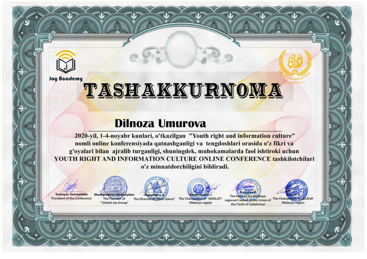 certificate
